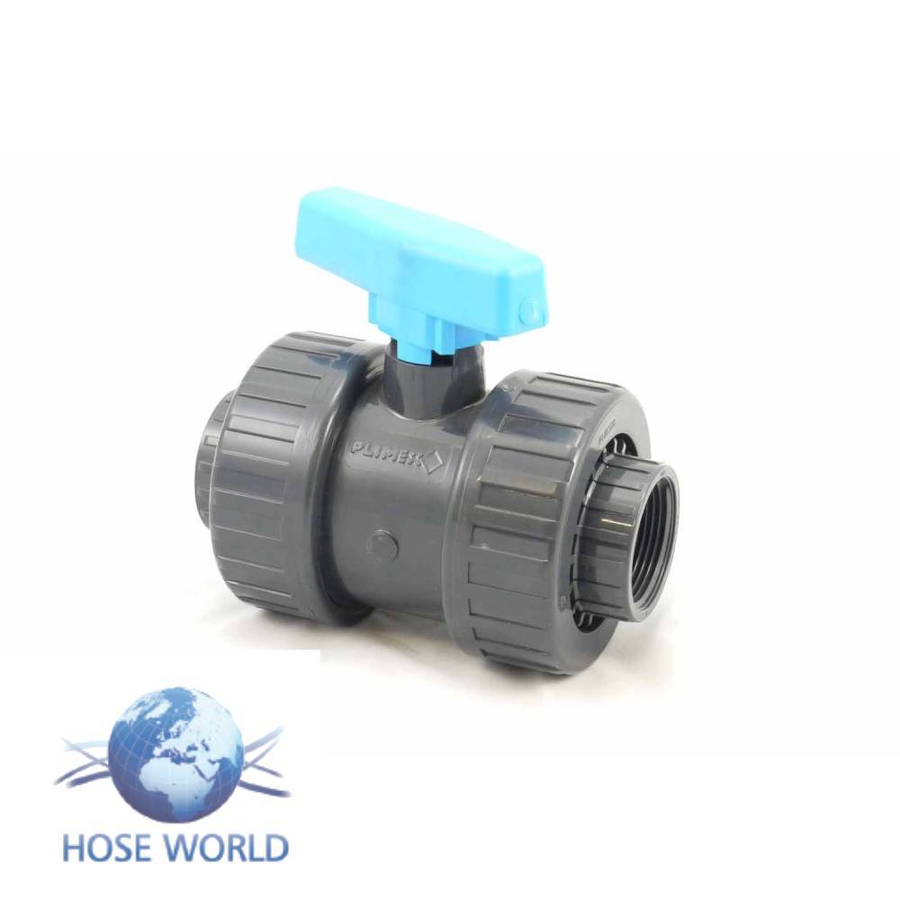 PVC BALL VALVES WITH DOUBLE BSPP UNION
