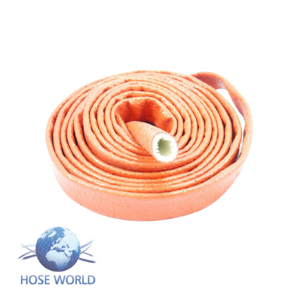 RED OXIDE SILICONE COATED GLASS FIRE SLEEVE